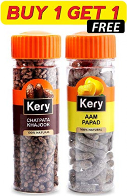 Kery Aam Papad Mango Slice & Chatpata Khajoor, 2 Bottles, 260g (Pachak Mukhwas Mouthfreshener)