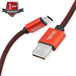 BRUSSEL USB Type c Charging Cable||Charging Cable for Type C || Fast Charging Type c Cable||Unbreakable Tough USB Type C Cable for Fast Charging Cable for Android Phones, (3Feet, RED)