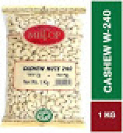 Miltop Cashew W240 Nuts 500 G(Pack Of 2)