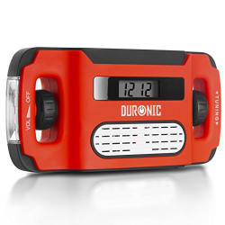 Duronic Apex Digital Display, Hand Crank, Self-powered, Solar Powered AM/FM Radio with Alarm Clock, Torch & Phone Charging Function - NEVER NEEDS BATTERIES