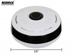 NISHICA V380-3 360 Degree Fisheye Vision Panoramic CCTV Security Spy Camera (White)
