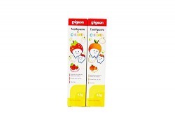Pigeon Toothpaste, Strawberry and Orange (45g, Pack of 2)
