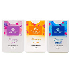 Yardley London Compact Perfume Tripack (Autumn Bloom + Country Breeze + Morning Dew) for Women, 18ml Each (Pack of 3)