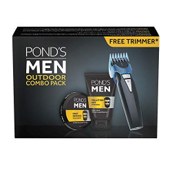 POND'S Men Pollution Out Face wash & Daily Defence Face Creme,100gm face wash and 55gm cream with Free Trimmer Combo