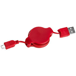 SumacLife NBKDAT434_18 Micro USB Retractable Data Sync and Charging Cable (Red)