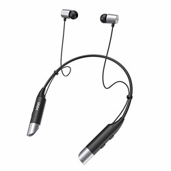 Mivi Collar Wireless Bluetooth 5.0 Neckband Earphones with Mic. Bluetooth Headset Wireless with Stereo Sound, Booming Bass, Long Battery Life, Voice Assistant and IPX4 Sweat Proof - Black