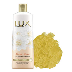Lux Velvet Touch Body Wash with Jasmine and Almond Oil, 235ml with Free Loofah