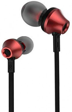 (Renewed) Remax RM610D in-Ear Headphones with Mic (Red)