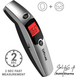 Dr. Trust (USA) Non Contact Forehead Temporal Artery Infrared Thermometer With Color Coded Fever Guidance Thermometer(Silver)