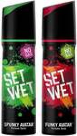 Set Wet Spunky and Funky Avatar Perfume Body Spray - For Men (240 ml, Pack of 2)