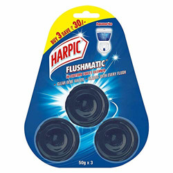 Harpic Flushmatic Toilet In-Cistern Block, Aquamarine - 50 g (Pack of 3)