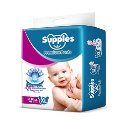 Supples Premium Diapers, X-Large (XL), 54 Count, 12-17 Kg, 12 hrs Absorption Baby Diaper Pants