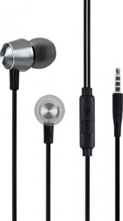 Flipkart SmartBuy Rich Bass Wired Metal Headset With Mic(Gun Metal, Wired in the ear)