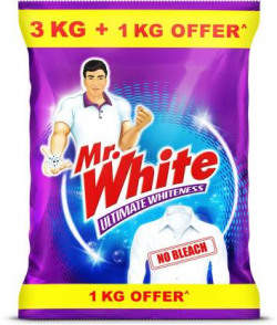 Mr. White Detergent Powder 3 kg  (1 kg Extra in Pack)