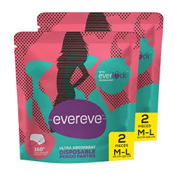 EverEve Ultra Absorbent, Heavy Flow Disposable Period Panties for Sanitary Protection, Maternity Delivery Pads, Overnight Napkins, 360 Degree Protection, Post partum use, M-L, (2'sx2) 4 Panties
