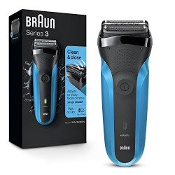 Braun Series 3 310s Wet and Dry Electric Shaver for Men/Rechargeable and cordless Electric Razor Gifts for Men Blue, 5 combs for 1-7mm beards/stubbles, 30min run time