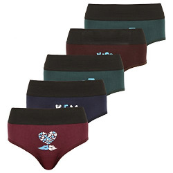 VAISHNA Women's Print Dark Color Hipster Panty(Pack of 5)