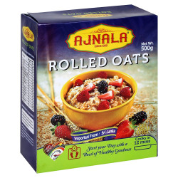 Ajnala Gluten Free Instant, Steel Cut, Rolled Oats High in Fibre and Protein Helps to Manage Weight (Rolled Oats, 500GM)