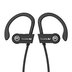 Bass Evolution 2019 Design Hexa Bluetooth 5.0 Wireless Sports Earphones with Mic, IPX5 Sweatproof, Nano Coated Components, CVC 6.0 Noise Cancelling, 8 Hours Play Time (Black)