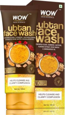 WOW Skin Science Ubtan Face Wash with Chickpea Flour, Turmeric, Saffron, Almond Extract, Rose Water & Sandalwood Oil - No Sulphate, Parabens, Silicones & Color Face Wash  (100 ml)