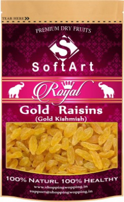 Soft Art Royal (Gold Raisins Kishmish) Gold Raisins Vaccum Pack Raisins(500 g)