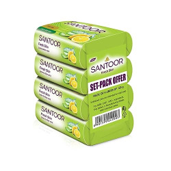 Santoor Aloe Fresh Soap, 125 g (Pack of 4)