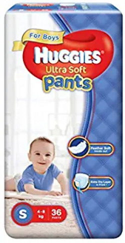 Huggies Ultra Soft Small Size Premium Diapers Pants for Boys (36 Counts) 36% off