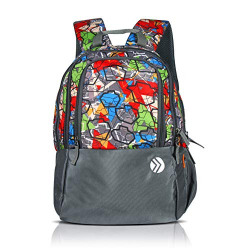 OPTIMA Polyester Bohemian Classic Basic Water Resistant Casual Lightweight Grey Backpack for Girls for School and Travel with Bottle Side Pockets