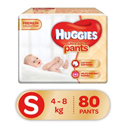 Huggies Ultra Soft Pants Small Size Premium Diapers (80 Counts)