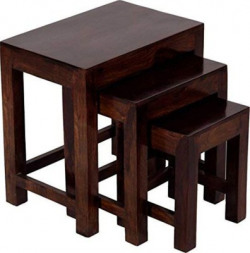 Allie Wood Sheesham Wood Solid Wood Nesting Table(Finish Color - Walnut Brown, Set of - 3)