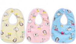 InEffable ® Bib for Infants Daily Use Super Soft Cotton Fast-Dry Printed Bibs - Set of 3  (Multicolo)