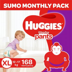 Huggies Wonder Sumo Pack - XL(168 Pieces)