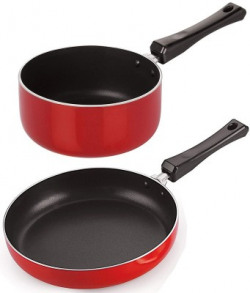 NIRLON Non-Stick Dishwasher Safe Fry Pan and Sauce Pan Combo Kitchenware Gift Set Cookware Set(Aluminium, 2 - Piece)