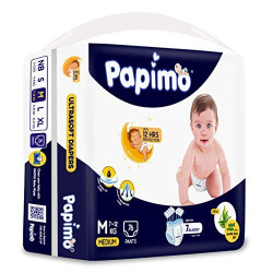 Papimo Baby Pants Diapers with Aloe Vera , Medium, 76 Count