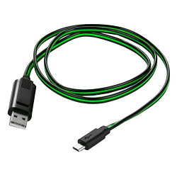 SumacLife NBKDAT414_18 Electro-Luminescent Micro USB Data Sync and Charging Cable (Green)