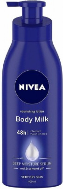 Nivea Body Lotion Nourishing Lotion Body Milk with Deep Moisture Serum and 2x Almond Oil for Very Dry Skin, 400ml\(400 ml)