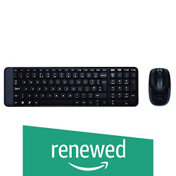 (Renewed) Logitech MK220 Wireless Keyboard and Mouse Combo (Black)