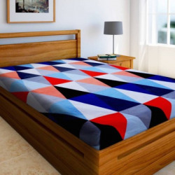 Home Elite 144 TC Microfiber Single Printed Bedsheet(Pack of 1, Red, Blue, White)