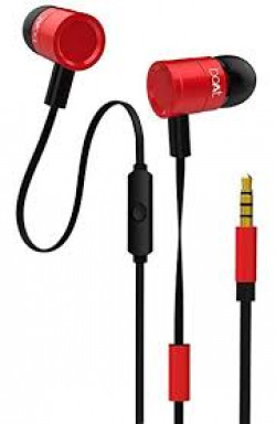 boAt BassHeads 182 T Wired Earphones with Super Extra Bass, Braided Cable & Metallic Finish (Red)