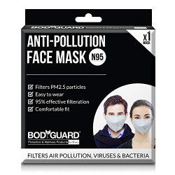 Bodyguard Dust and Anti Pollution Face Mask with N95 + PM2.5 for Men and Women - Medium