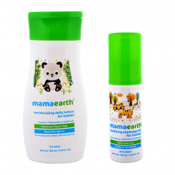 Mamaearth Baby Massage Oil with Daily Baby Moisturizing Lotion(100 & 200ml,(0-5 Yrs)