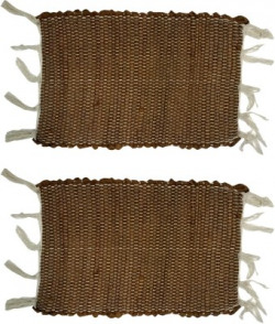 Status Cotton Door Mat(Brown, Small)