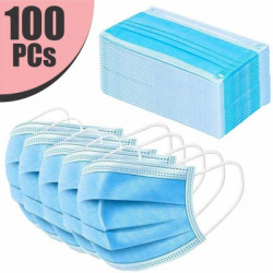 VeBNoR Surgical Mask (100 Piece) 3 Ply Surgical Mask (100 Piece) Surgical Mask(Blue, free size, Pack of 100, 3 Ply)