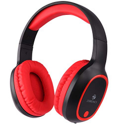 Zebronics Thunder Bluetooth 5.3 Over Ear Wireless Headphones with 60H Backup, Gaming Mode, Dual Pairing, ENC, AUX, Micro SD, Voice Assistant, Comfortable Earcups, Call Function (Red)