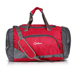 Optima Sports Duffle Bag, 31L Waterproof Gym Bag for Men and Women, Durable Travel Duffel Bag with Shoulder Strap Red/Gray