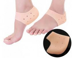 Silicone Gel Heel Pad Socks for Pain Relief for Men and Women (Free Size) - 1 Pair