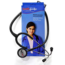 Healthgenie 14377 Hg-201B Dual Aluminium Non Chill Stethoscope (Black)