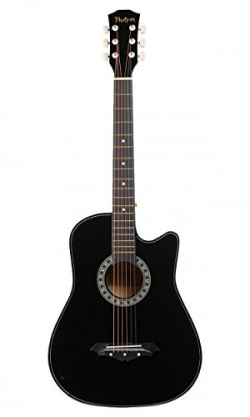 Photron Acoustic Guitar, 38 Inch Cutaway, PH38C/BK with Picks Only, Black (Without Bag, Strap and Extra Strings)
