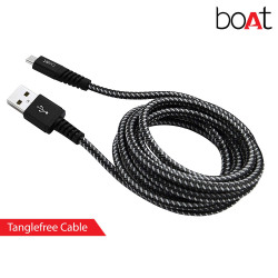 boAt Rugged v3 Extra Tough Unbreakable Braided Micro USB Cable 1.5 Meter (Black) by Boat