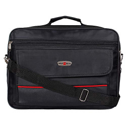 Cratos Polyester Black Water Resistant Briefcase Multi-Purpose Messenger Bag